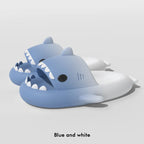 Men's gradient shark slippers from Nova Mart, non-slip bathroom shoes with colorful shark design and comfortable sole.