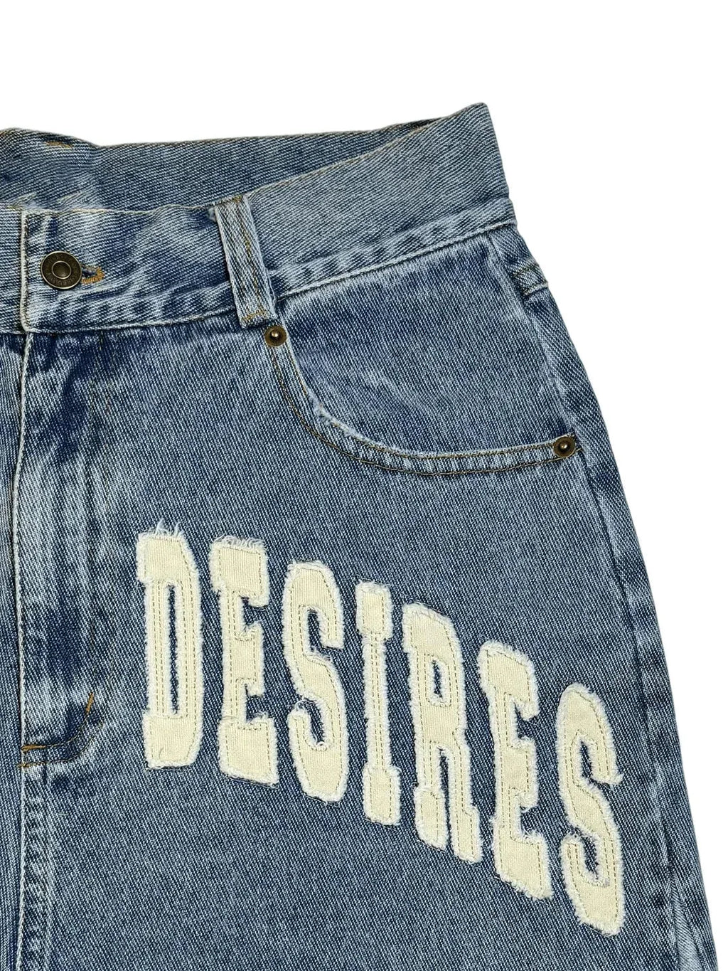 Men's loose denim shorts with retro letter print and street style design, casual men's fashion by Nova Mart.