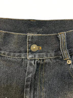 Men's loose denim shorts with retro letter print from Nova Mart, featuring street style design and casual fit.