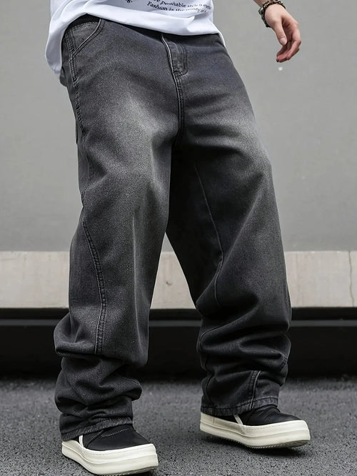 Men's Micro Flared Wide Leg Jeans – Loose Straight
