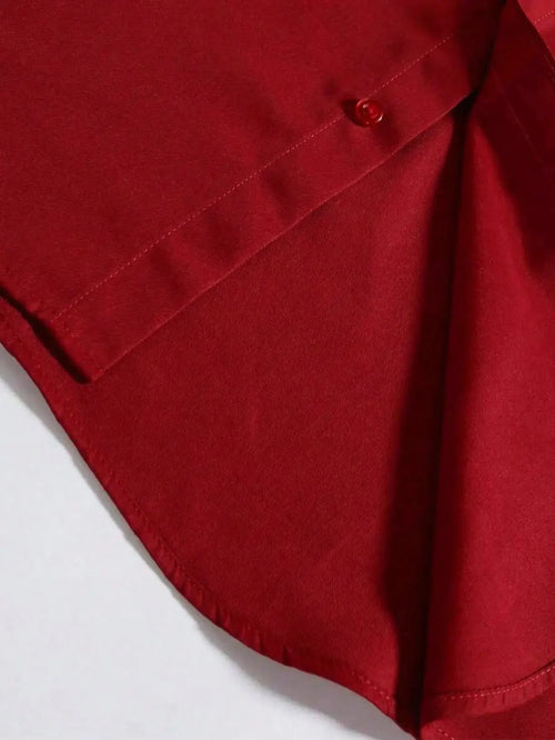 Men's Red Formal Dress Shirt – Long Sleeve