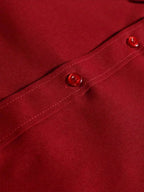 Men's red formal dress shirt with long sleeves by Nova Mart, showing the front view with collar and button details.