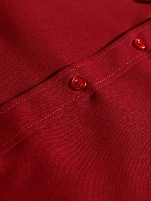 Men's Red Formal Dress Shirt – Long Sleeve