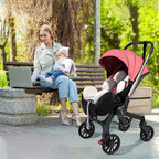 Multi-functional baby stroller with adjustable backrest