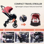 Multi-functional baby stroller with adjustable backrest