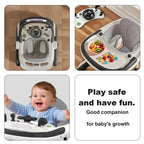 Nova Mart multifunctional baby walker with sunshade, cushioned seat, and built-in music for safe, engaging toddler mobility.