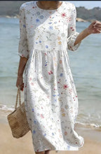 Floral art print casual resort dress from Nova Mart featuring vibrant floral patterns and relaxed fit.