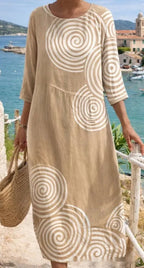 Floral art print casual resort dress by Nova Mart featuring a relaxed fit and vibrant floral pattern.