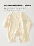 Nova Mart 100% cotton newborn baby romper with cartoon bear design, matching hat, soft and comfortable baby clothing.