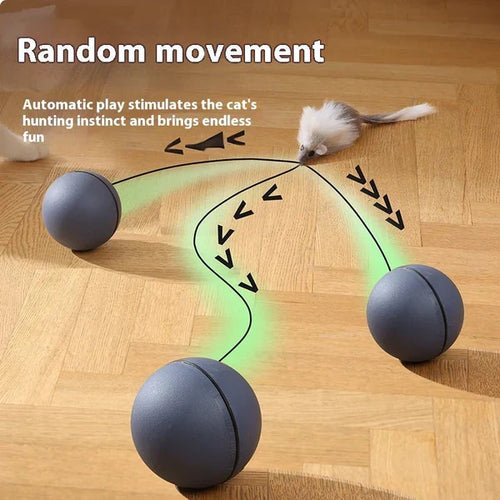 Automatic Pet Rolling Ball - Stress Relief Toy for Cats & Dogs