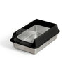 Nova Mart oversized stainless steel cat litter box with removable lid, semi-enclosed splash-proof design for large cats.