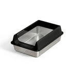 Nova Mart oversized stainless steel cat litter box with removable lid, semi-enclosed splash-proof design for large cats.