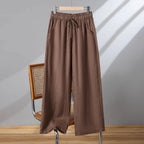 Plus-size drawstring straight-leg casual pants from Nova Mart, featuring comfortable fit and relaxed style.