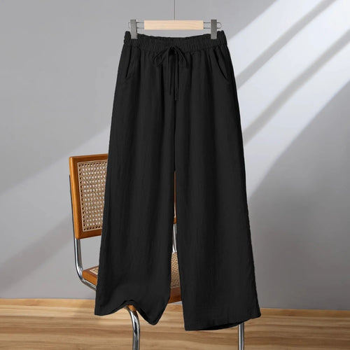 Plus-Size Drawstring Straight-Leg – Adjustable Waist
