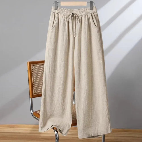 Plus-Size Drawstring Straight-Leg – Adjustable Waist