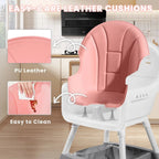 Portable Nova Mart convertible baby high chair with toy rack and double dinner plate, suitable for feeding and play.