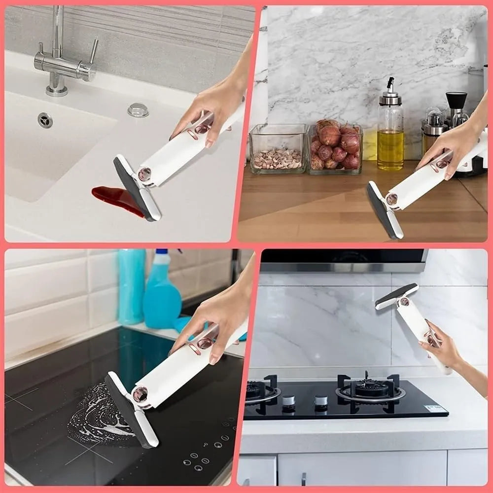Portable Nova Mart self-squeeze mini mop for desktop cleaning, featuring a compact design and easy squeeze mechanism.
