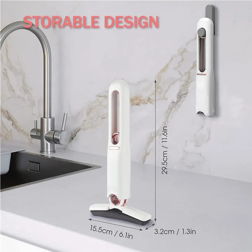 Nova Mart portable self-squeeze mini mop for desktop cleaning, compact cleaning supplies with easy squeeze mechanism.