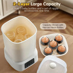 Compact Nova Mart 8-in-1 baby bottle sterilizer and dryer with fast 30-minute drying, ideal for travel and home use