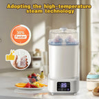 Compact Nova Mart 8-in-1 baby bottle sterilizer and dryer with fast 30-minute drying for travel and home use.