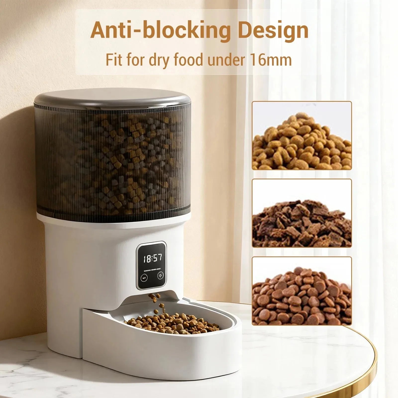 Programmable 4L Automatic Pet Feeder for Small Dogs Cats, Up to 6 Meals Daily, Timer/Portion Control, Pet Feeding Food Dispenser - Image 3