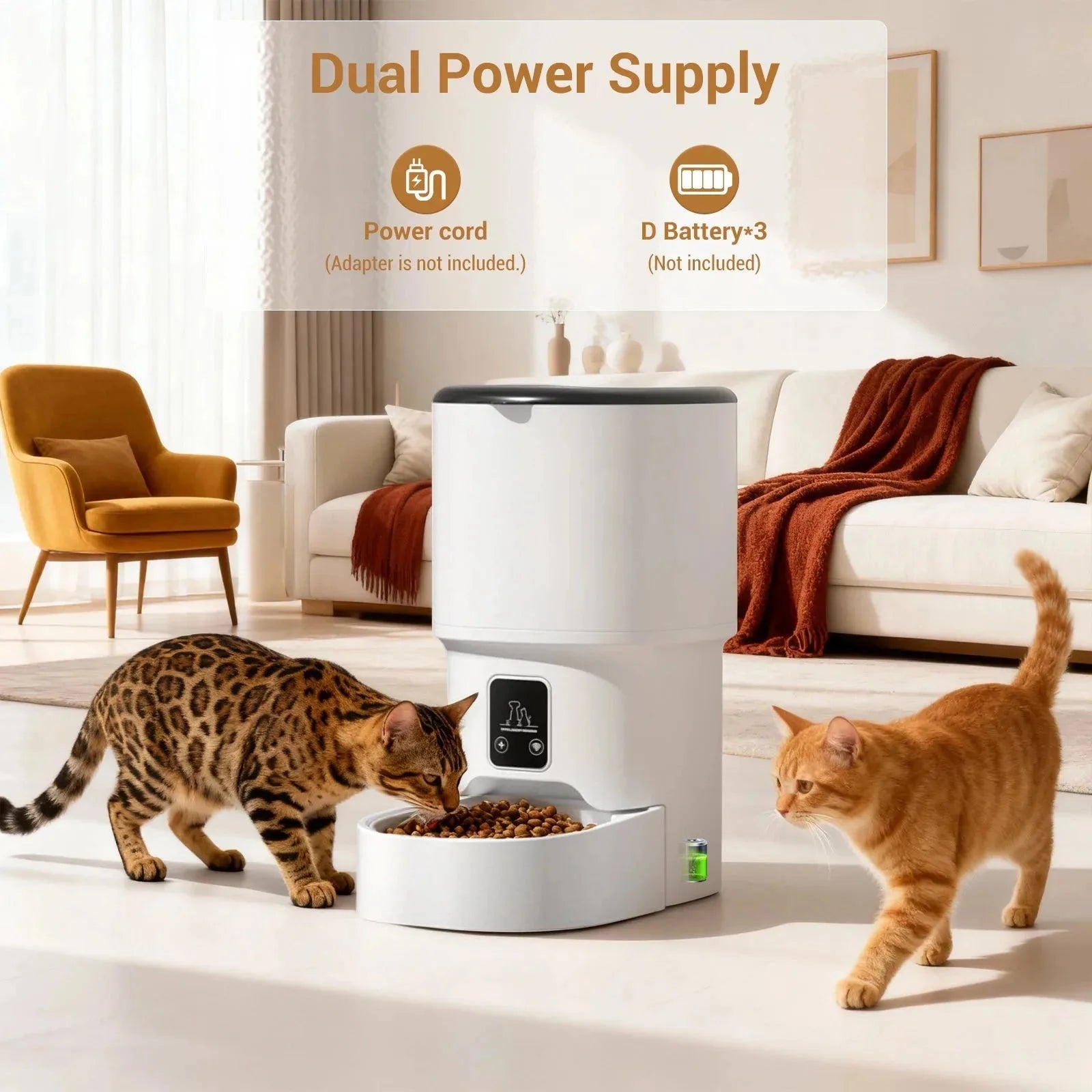 Programmable 4L Automatic Pet Feeder for Small Dogs Cats, Up to 6 Meals Daily, Timer/Portion Control, Pet Feeding Food Dispenser - Image 5