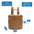 Nova Mart PU leather diaper backpack with changing pad and insulated pockets, stylish and functional mommy bag for on-the-go.