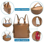 Nova Mart PU leather diaper backpack with changing pad and insulated pockets, designed for moms to carry baby essentials.