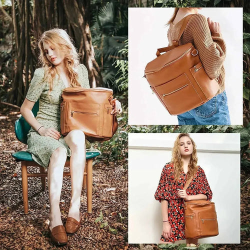 PU Leather Mommy Diaper Backpack – Changing Pad