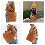Nova Mart PU leather diaper bag with changing pad and insulated pockets, stylish mommy backpack for on-the-go parenting.