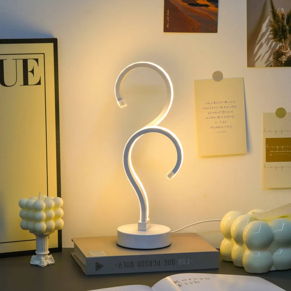 Question Mark LED desktop lamp by Nova Mart, featuring 3-color USB bedroom lighting with a playful question mark design.