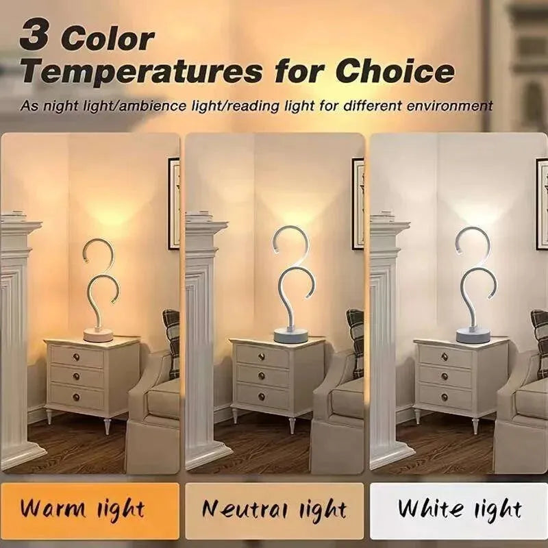 Question Mark LED desktop lamp by Nova Mart with 3-color USB lighting, perfect for bedroom or desk illumination.