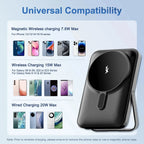 Slim Nova Mart magnetic 10000mAh power bank with LED display, 15W wireless charging, compact portable power bank.