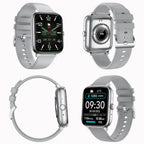Nova Mart smart watch with 1.83-inch display showing heart rate, fitness tracking icons, and sleek black band.