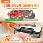 Nova Mart SucceBuy 90Kpa vacuum sealer with digital controls and 10 free sealing bags, ideal for preserving food freshness.