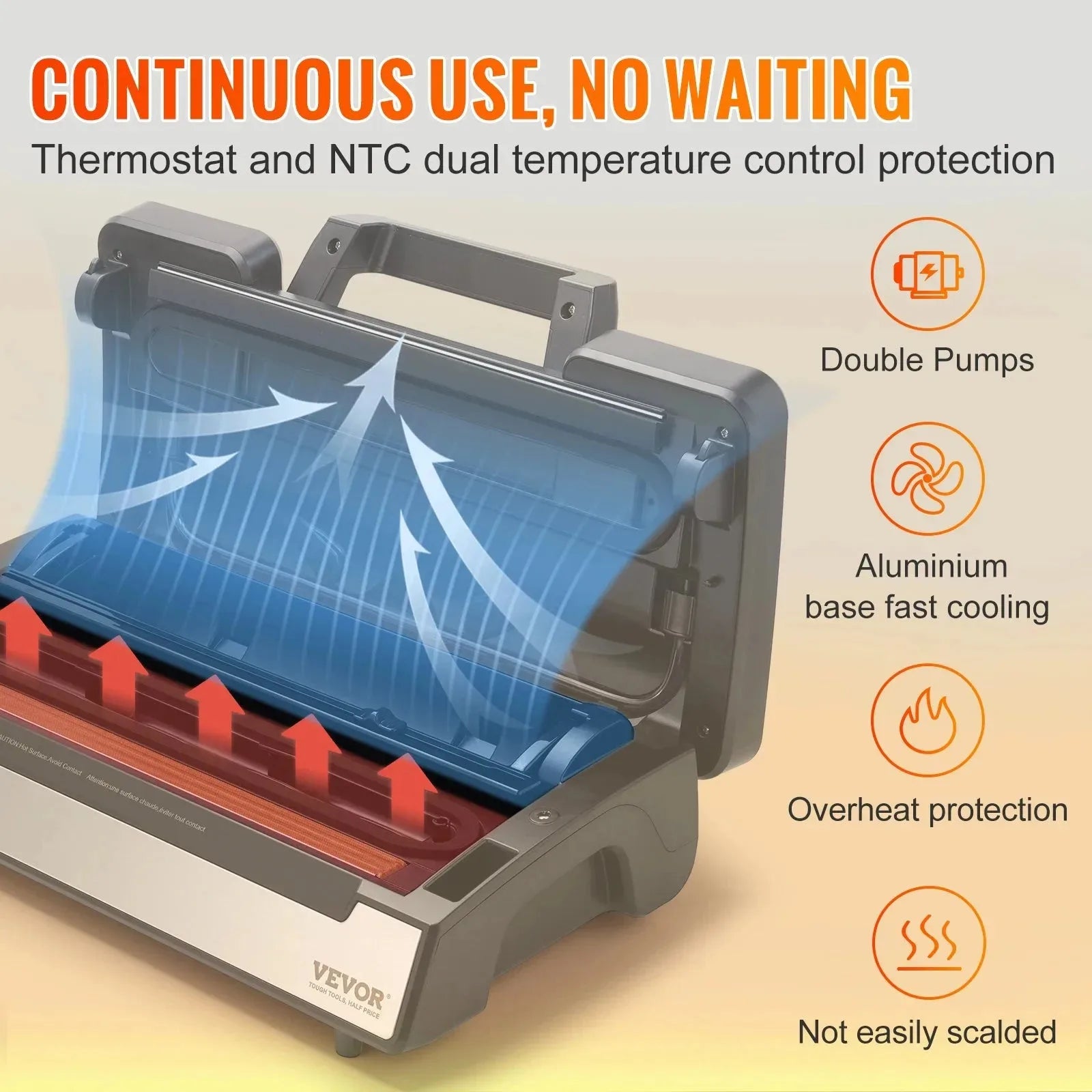 Nova Mart SucceBuy 90Kpa vacuum sealer with 10 free bags, compact kitchen appliance for vacuum sealing food and storage.