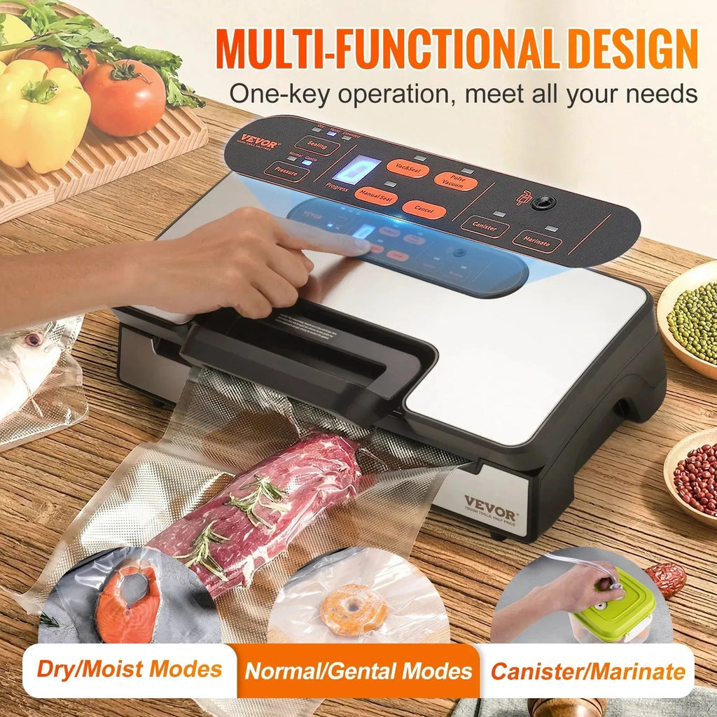 Nova Mart SucceBuy vacuum sealer in kitchen appliances, featuring 10 free bags and 90Kpa sealing power for fresh food preservation.