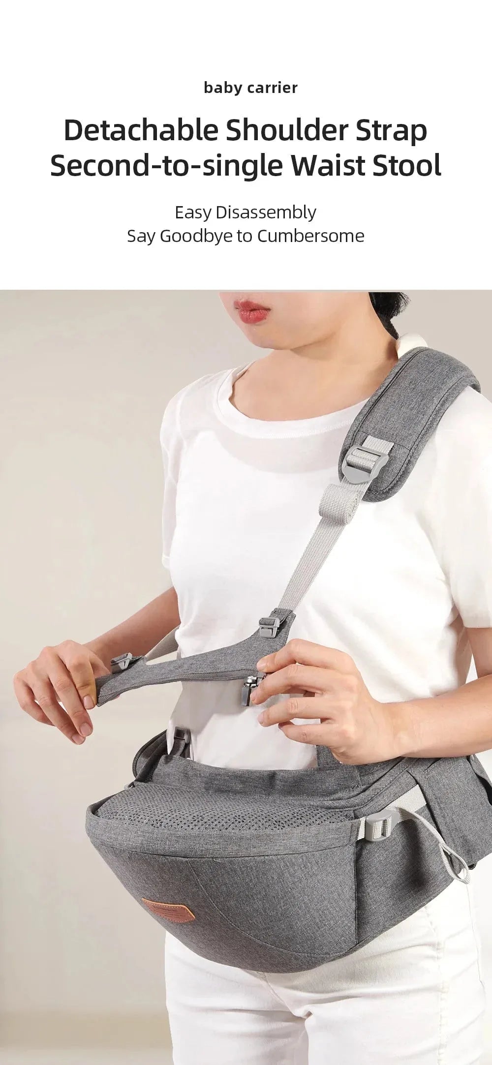 Sunveno adjustable one shoulder baby carrier by Nova Mart, showing the soft fabric and ergonomic design for comfortable baby carrying.
