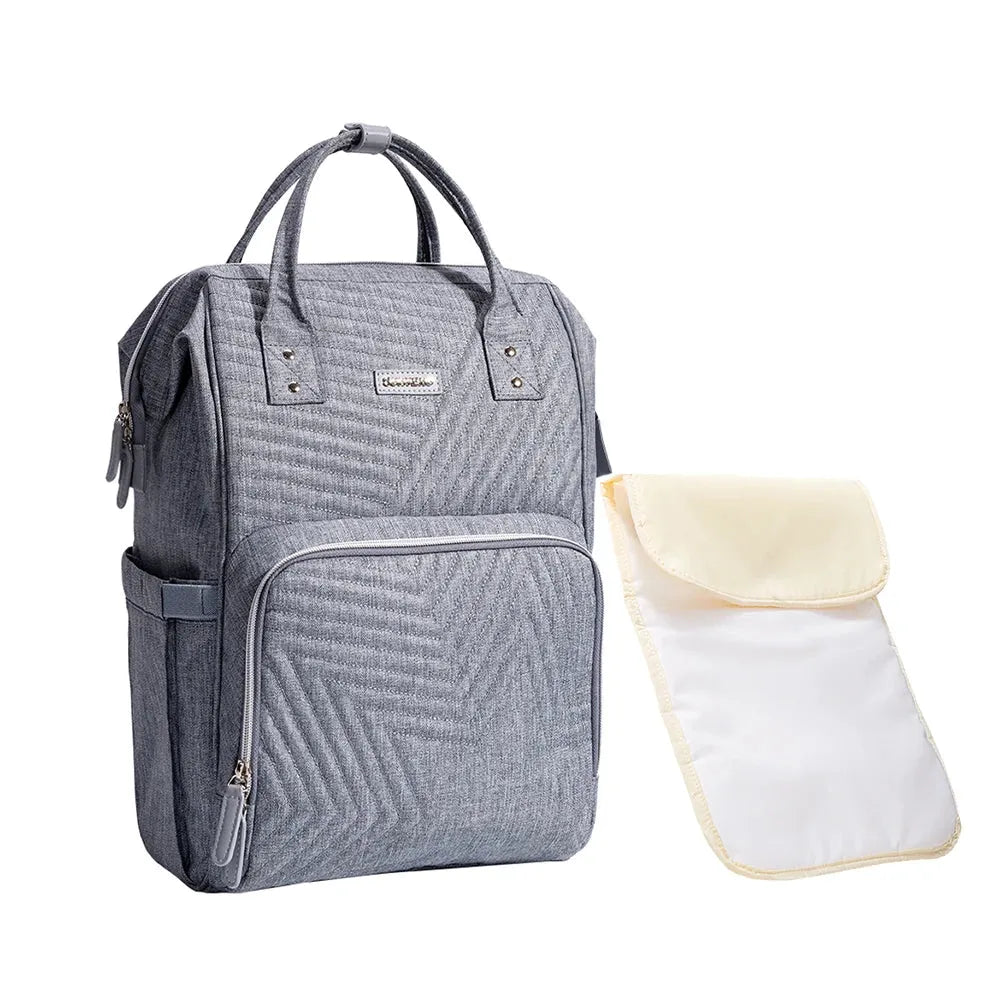 Nova Mart Sunveno diaper bag backpack with nappy organizer, featuring multiple compartments and adjustable straps for moms.
