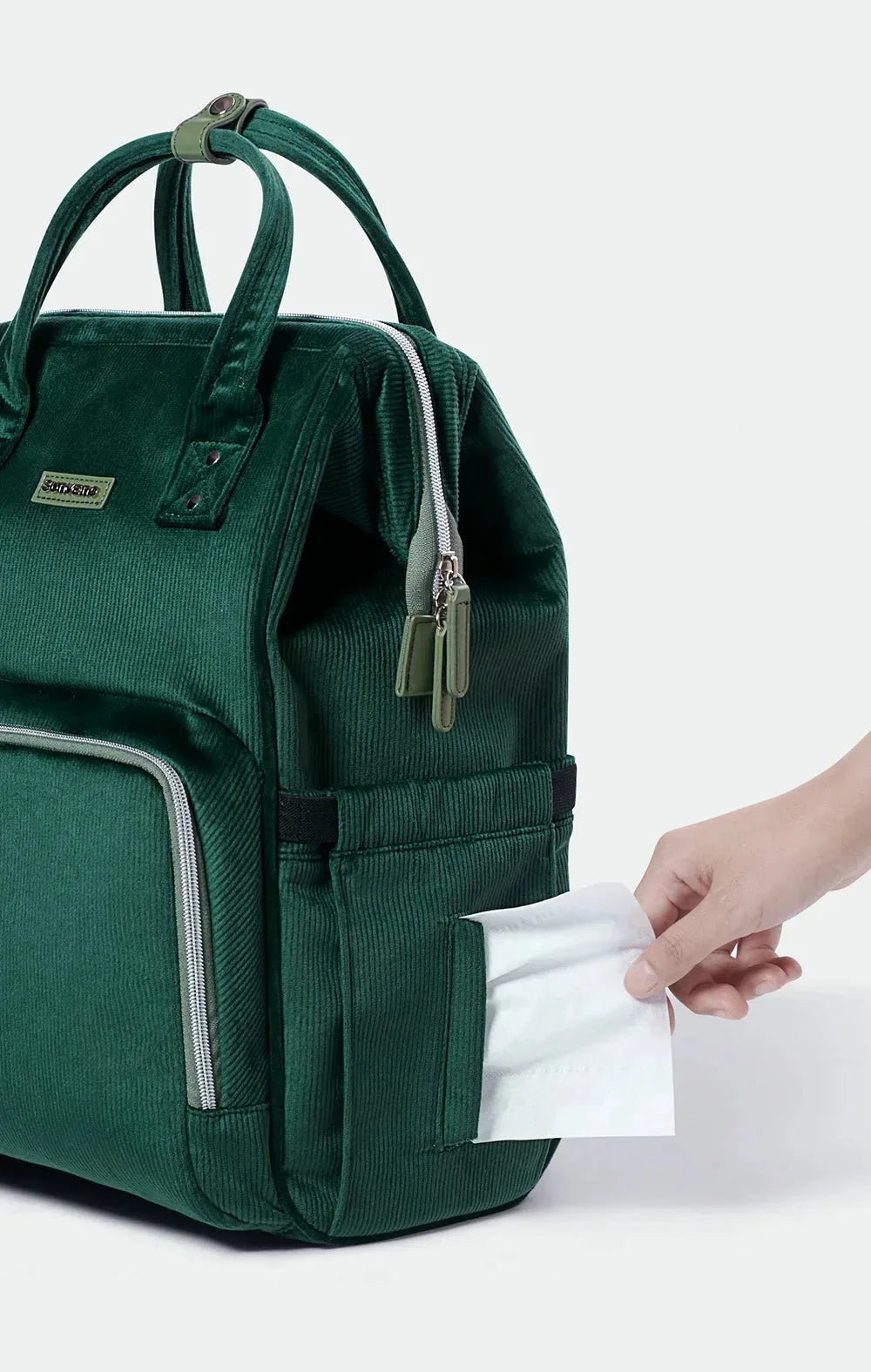 Sunveno diaper bag mommy backpack by Nova Mart featuring multiple compartments and a nappy organizer for convenient baby care.