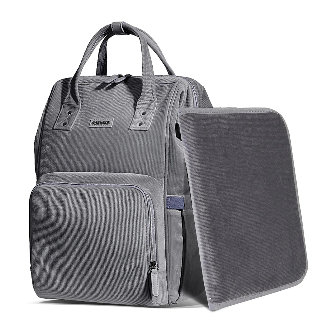 Sunveno diaper bag mommy backpack with nappy organizer, showcasing multiple compartments and practical design for parents.