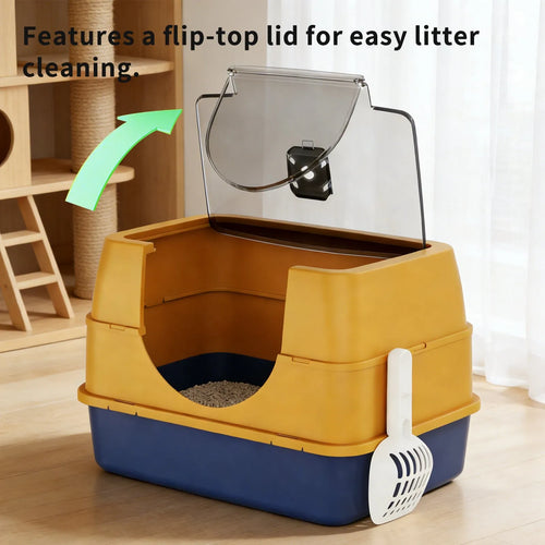 Top Entry Fully Enclosed Cat Litter Box – Odour Lock