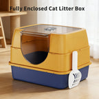 Dark gray Nova Mart top entry fully enclosed cat litter box with a secure lid, designed for pet care and odor control.