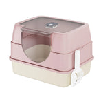 Dark gray Nova Mart top entry fully enclosed cat litter box with door and ventilation for pet care.