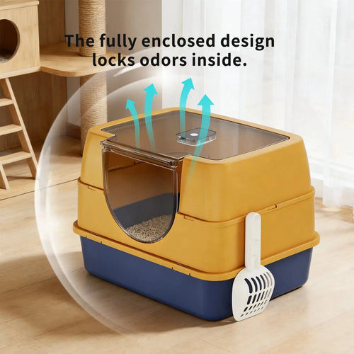 Top Entry Fully Enclosed Cat Litter Box – Odour Lock