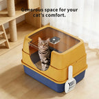 Dark gray Nova Mart top entry fully enclosed cat litter box with entrance, designed for pet care and odor control.