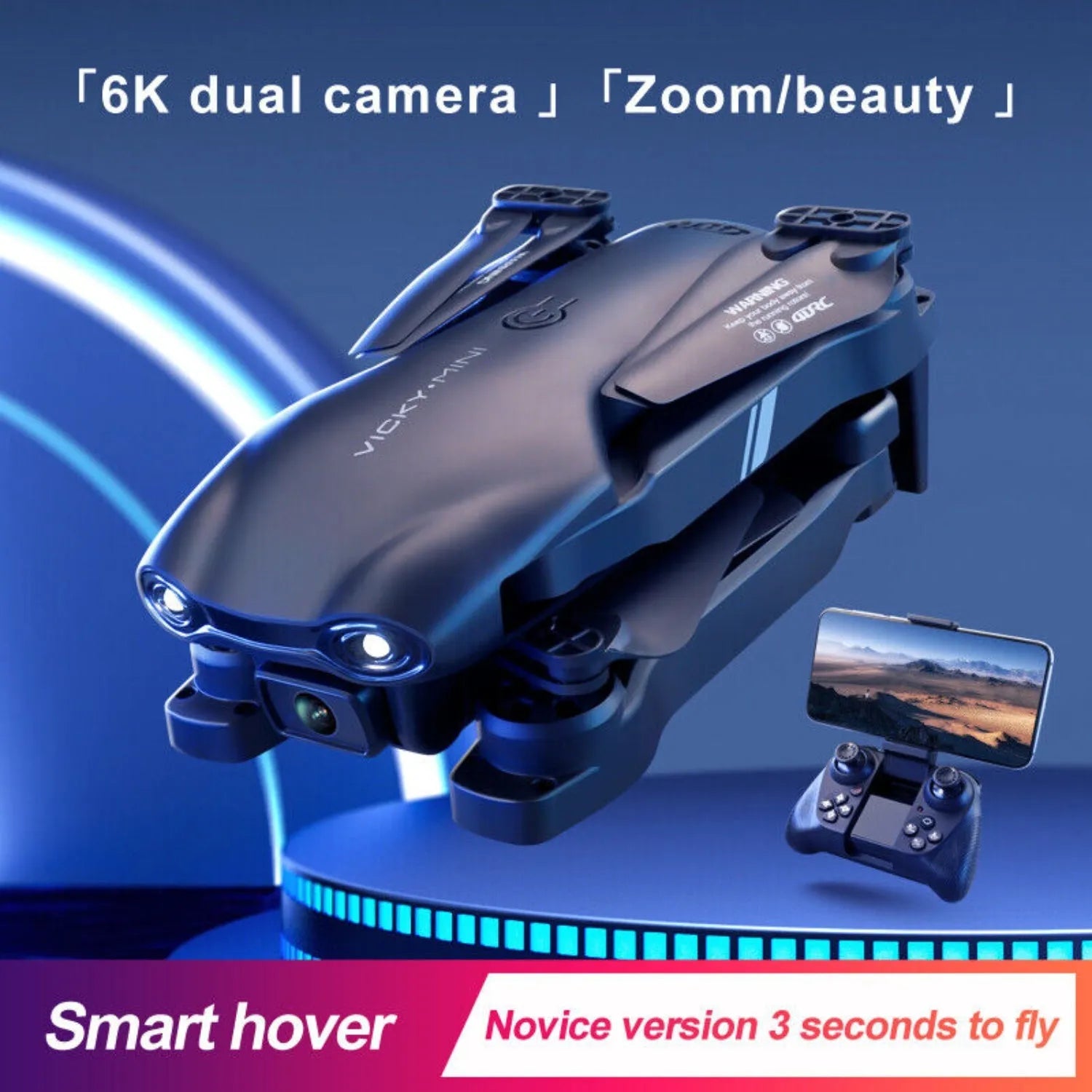 Nova Mart V13 Foldable RC Drone with dual 6K HD WiFi FPV cameras and foldable design for easy aerial photography.