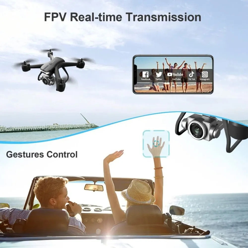 Nova Mart V14 Pro RC Drone with foldable design, 6K HD WiFi FPV camera, quadcopter for aerial photography and fun flying.