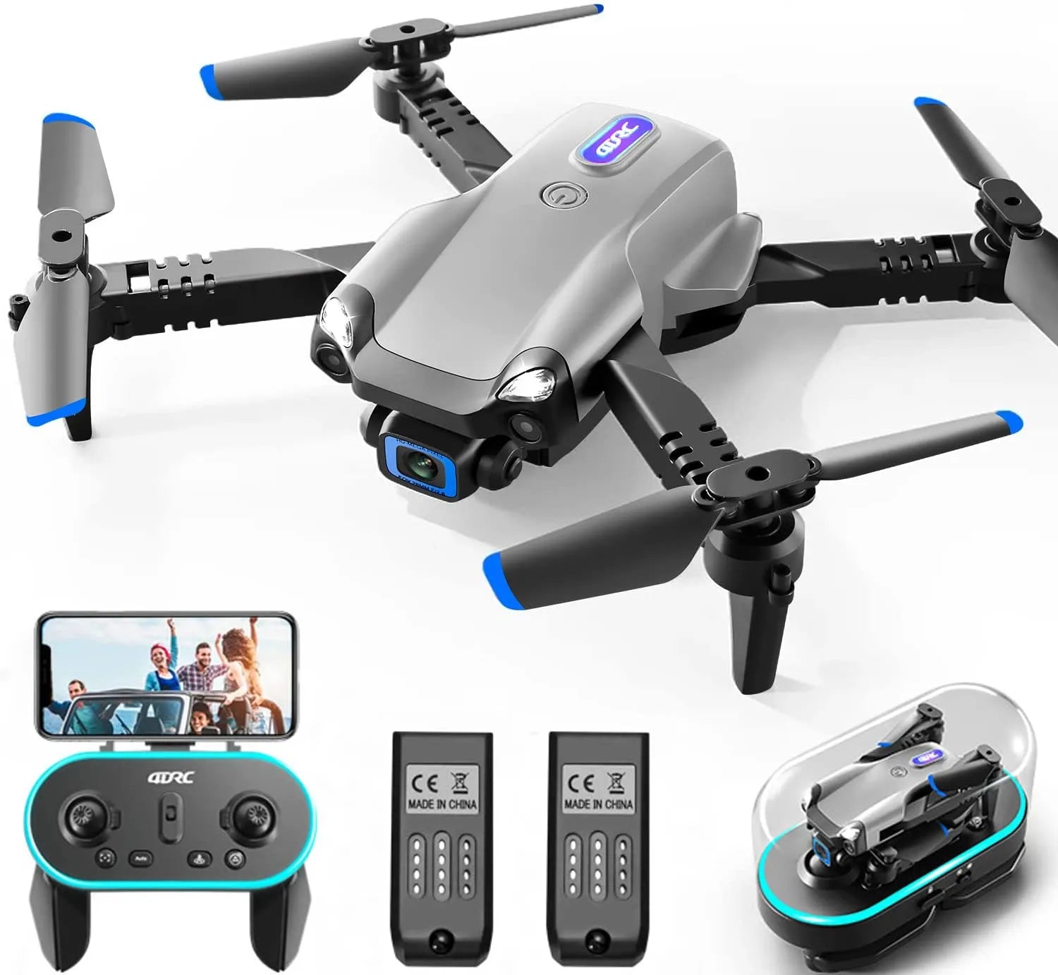 Nova Mart V20 RC Drone with WiFi FPV, dual 6K HD cameras, remote control, and sleek design for aerial photography.