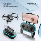 Nova Mart V20 RC Drone with WiFi FPV and dual 6K HD cameras, showcasing the drone flying with camera view in the image.